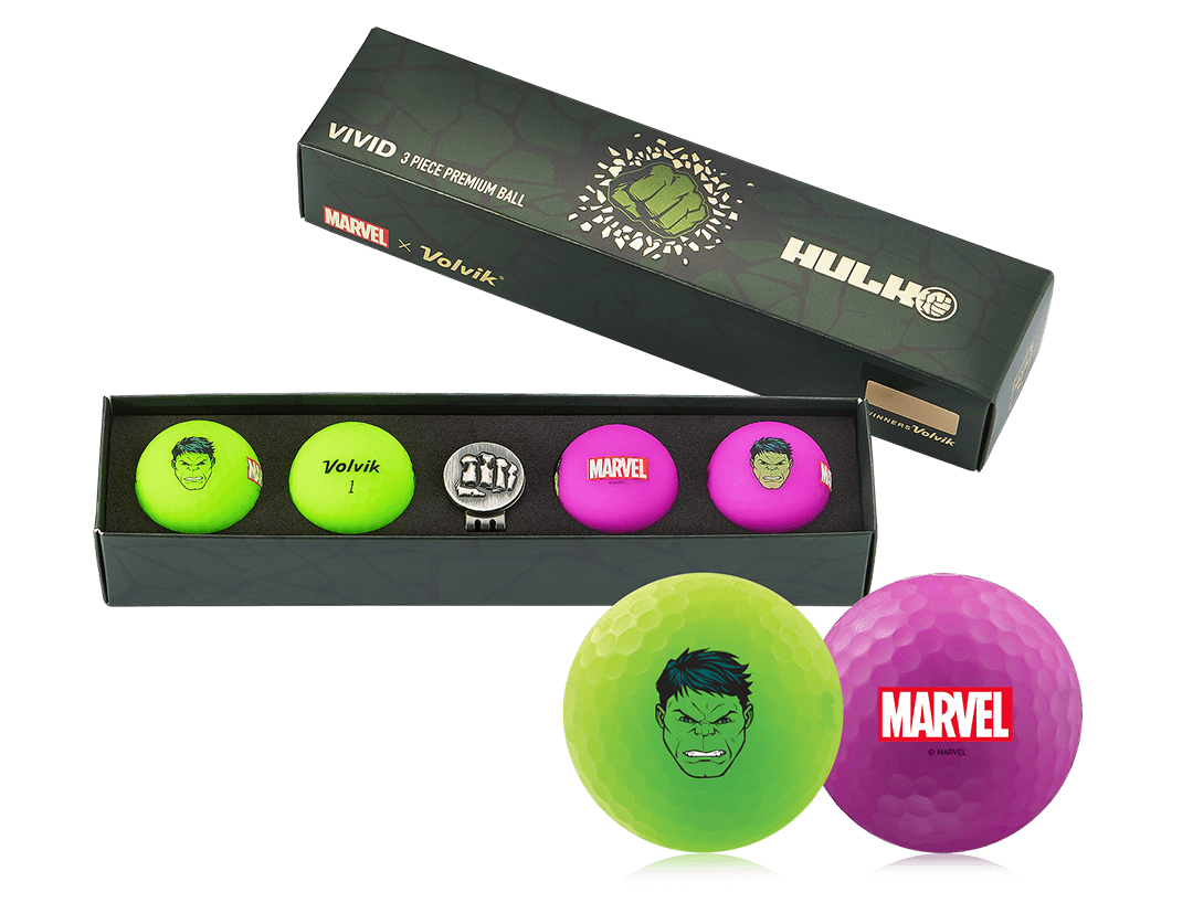 Volvik Vivid Marvel HULK dárková sada golfových míčů