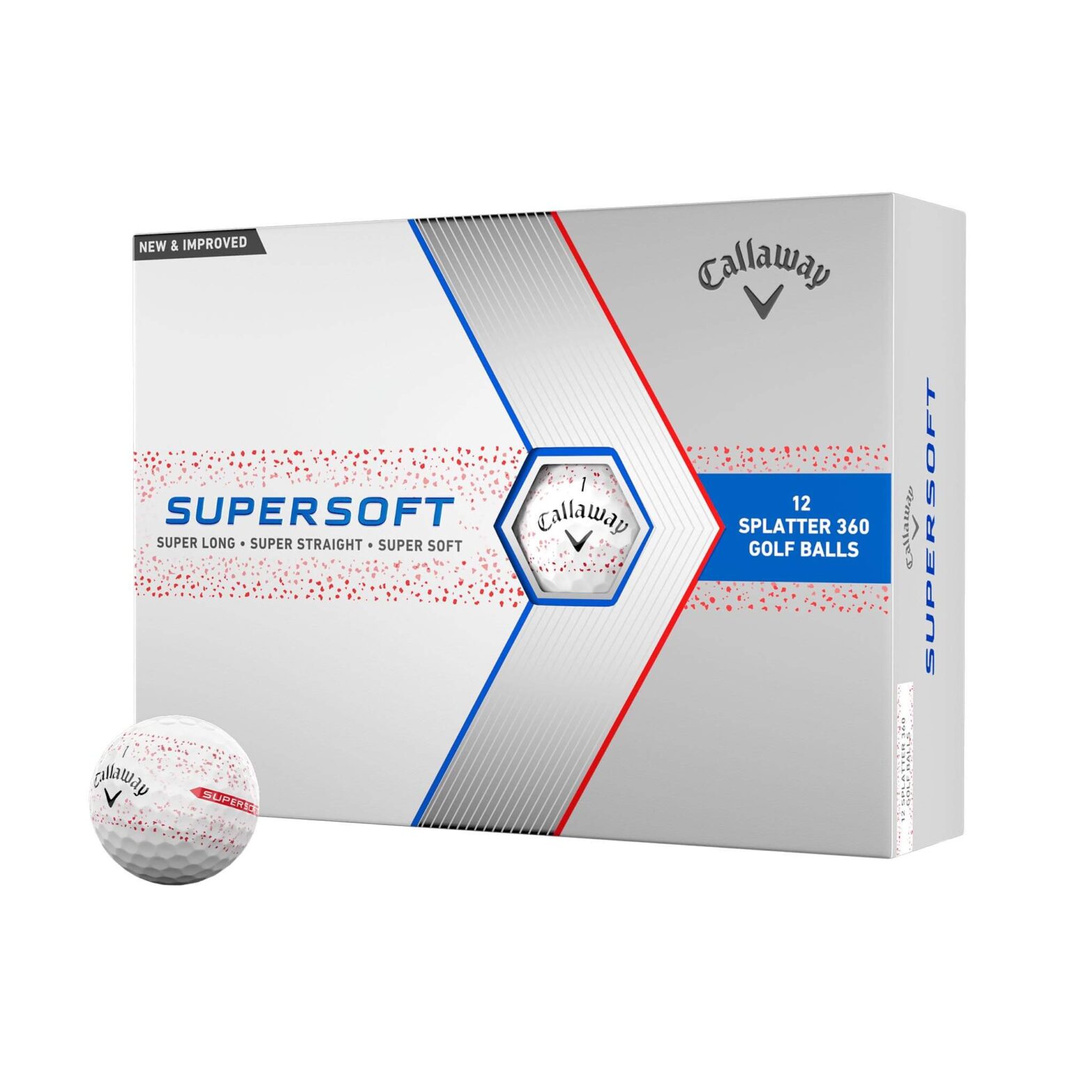 Levně Supersoft Splatter 360 Red golfové míče - bílé 12 ks