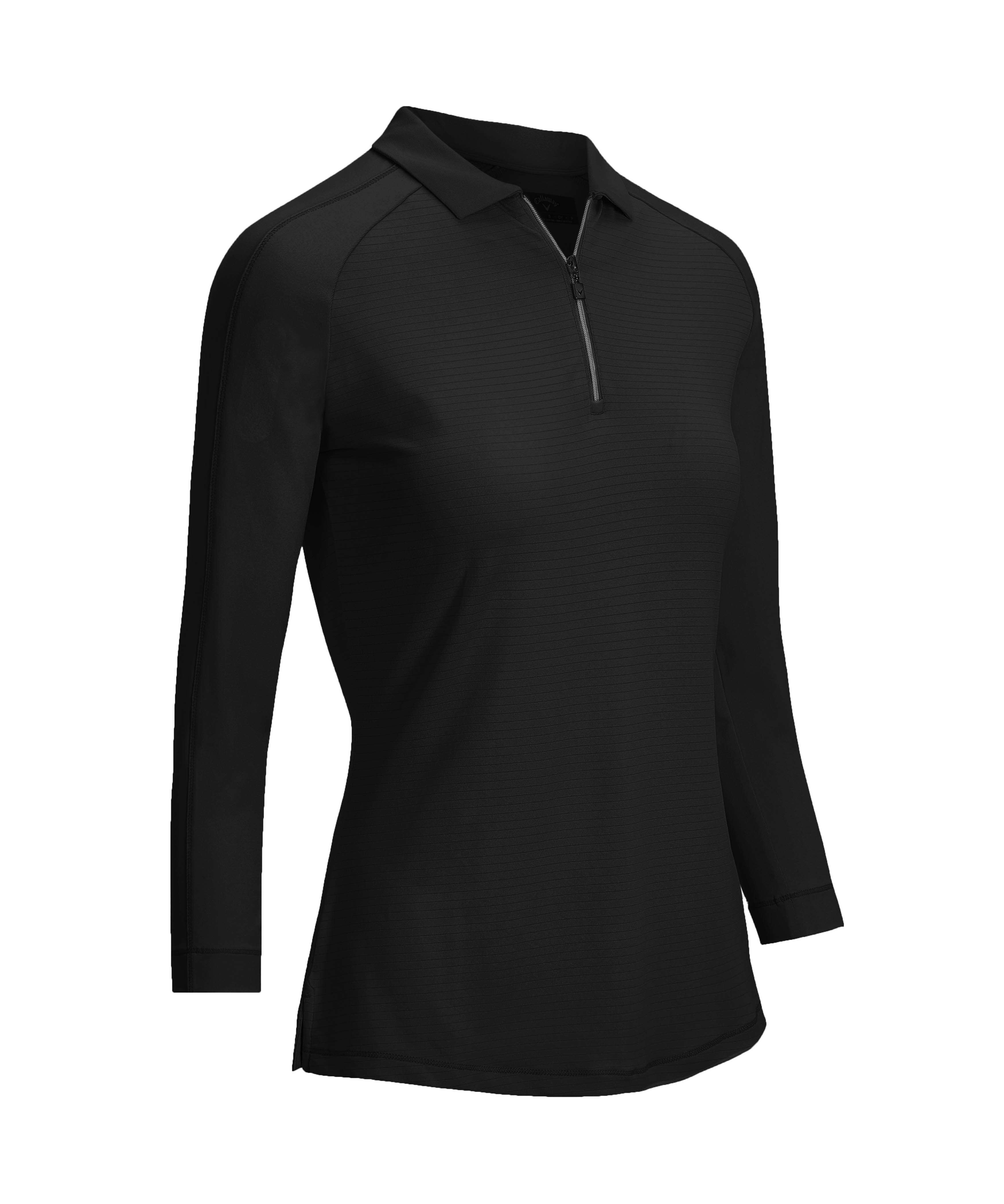 Levně Callaway Shadow Stripe dámské golfové triko s 3/4 rukávem, černé