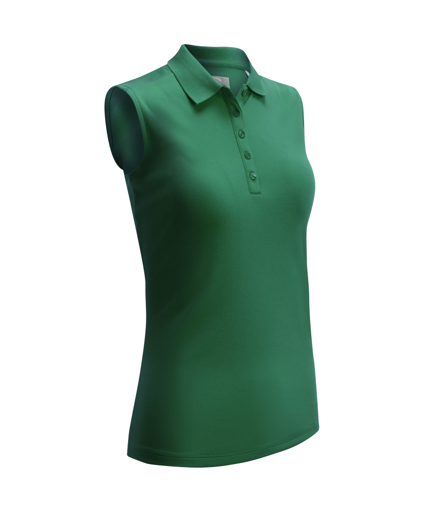 Levně Callaway Knit dámské golfové triko bez rukávů, zelené