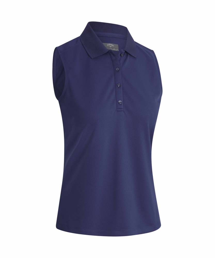 Levně Callaway Knit dámské golfové triko bez rukávů, modrofialové
