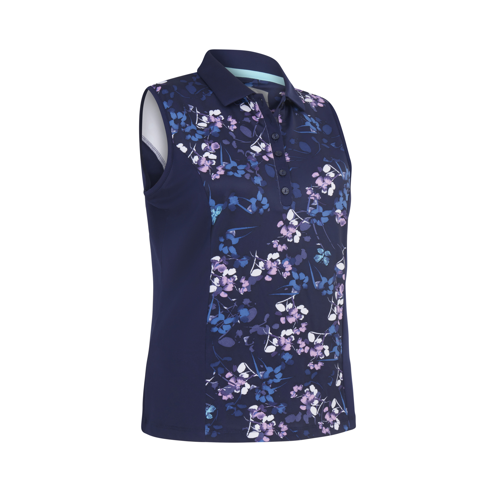 Callaway Butterfly Floral Printed dámské golfové triko bez rukávů, tmavě modré, vel. XL