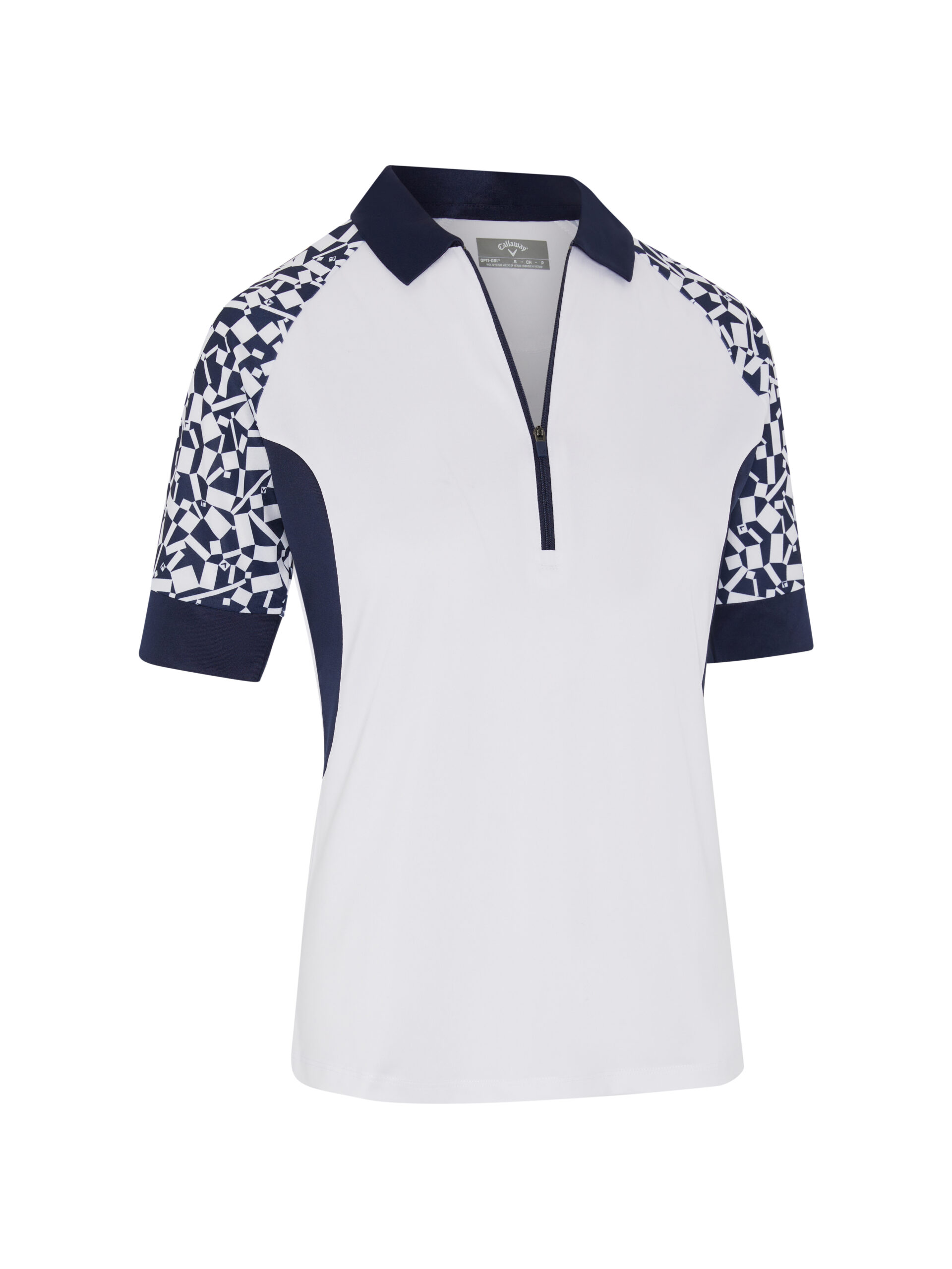 Callaway Two-Tone Geo dámské golfové triko, bílé, vel. XL
