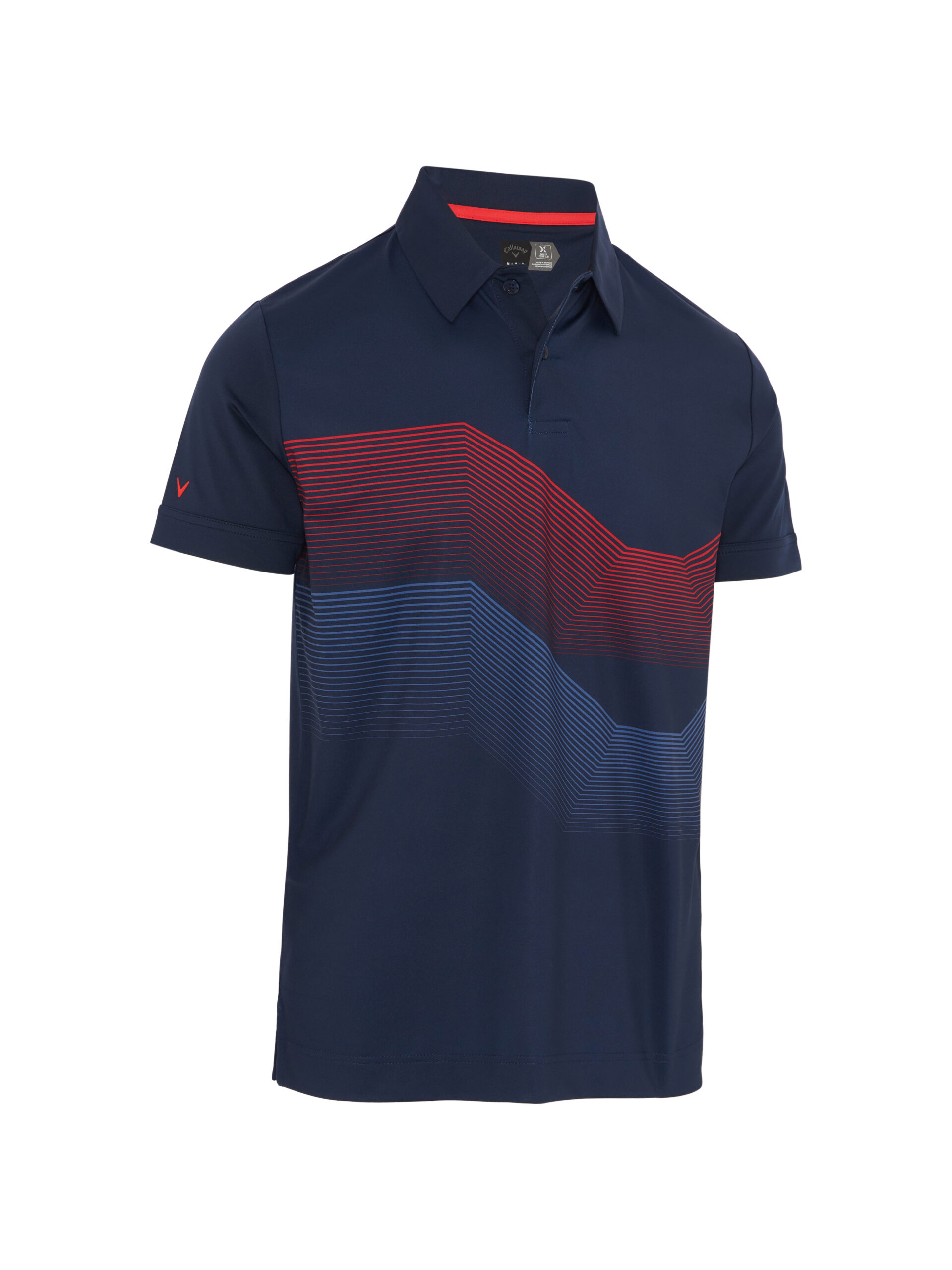 Callaway Linear Chev Print pánské golfové triko, tmavě modré, vel. XL