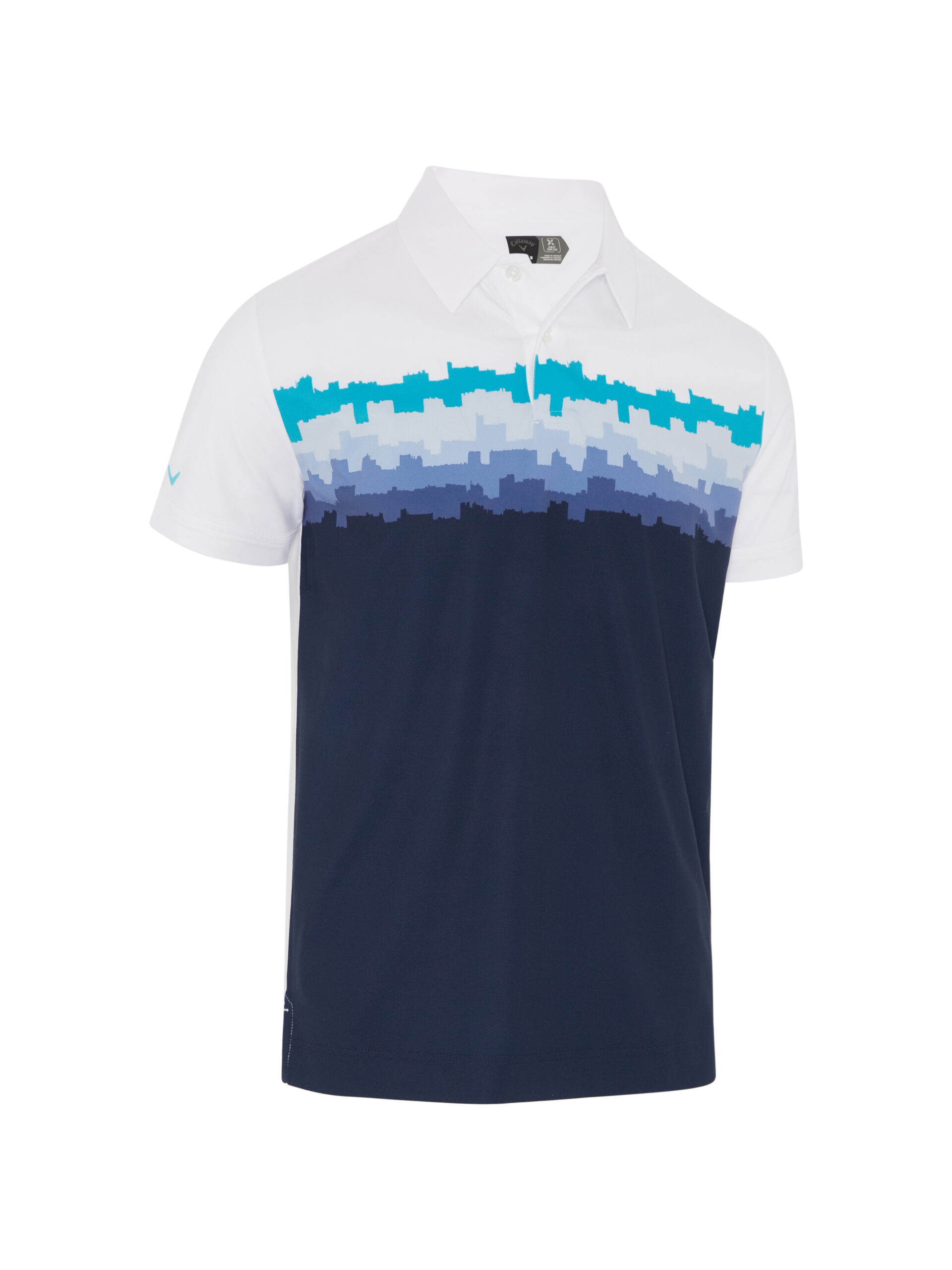 Callaway Skyline Block Print pánské golfové triko, bílé, vel. XL