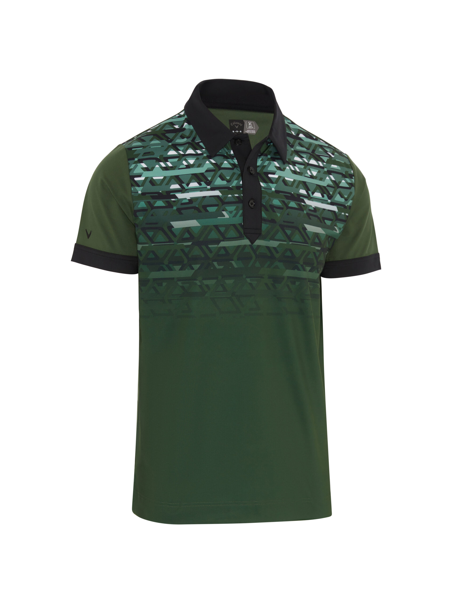 Callaway Ombre Motion Chev pánské golfové triko, tmavě zelené, vel. XL