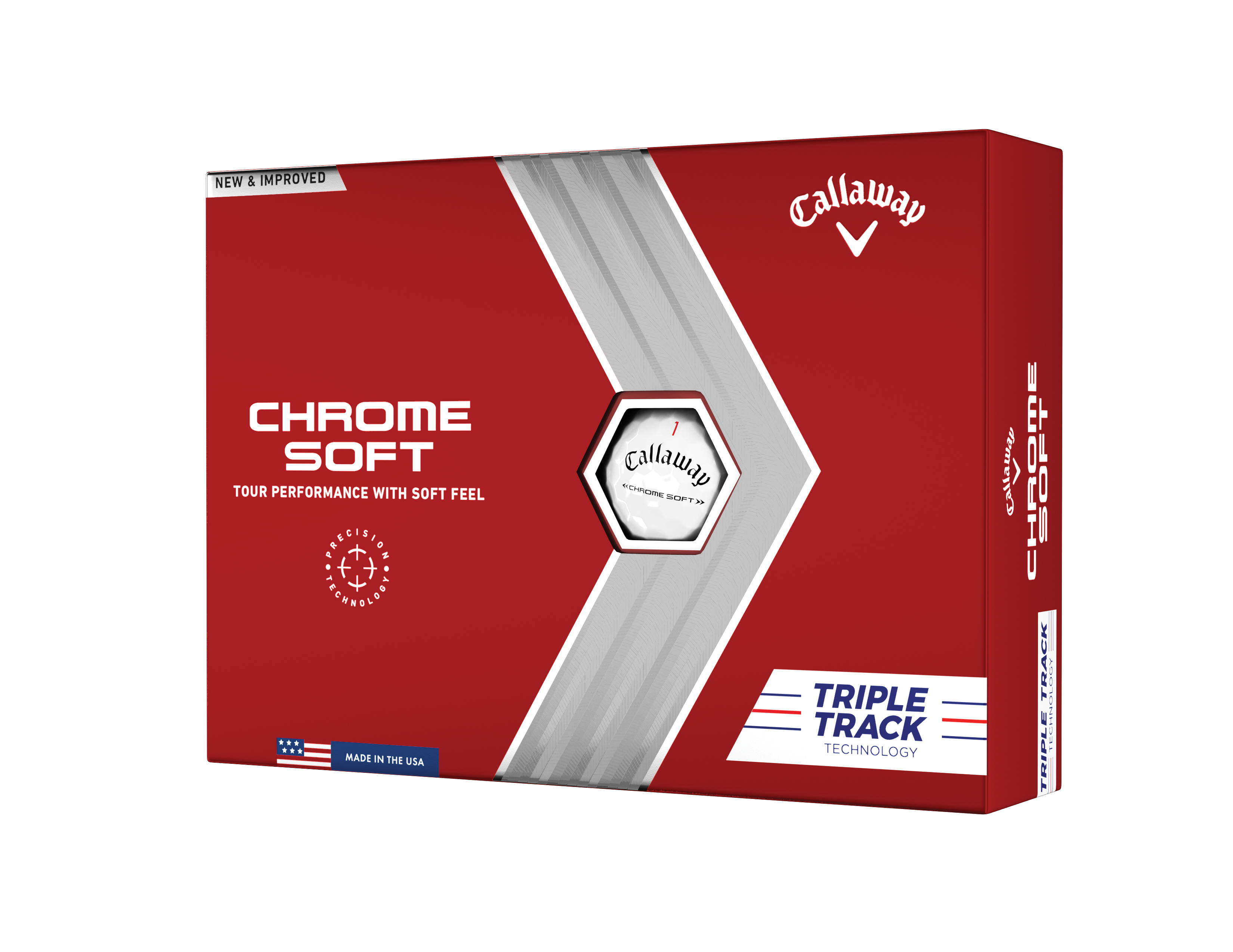 Levně Callaway Chrome Soft Triple Track 22 golfové míče - bílé 12 ks