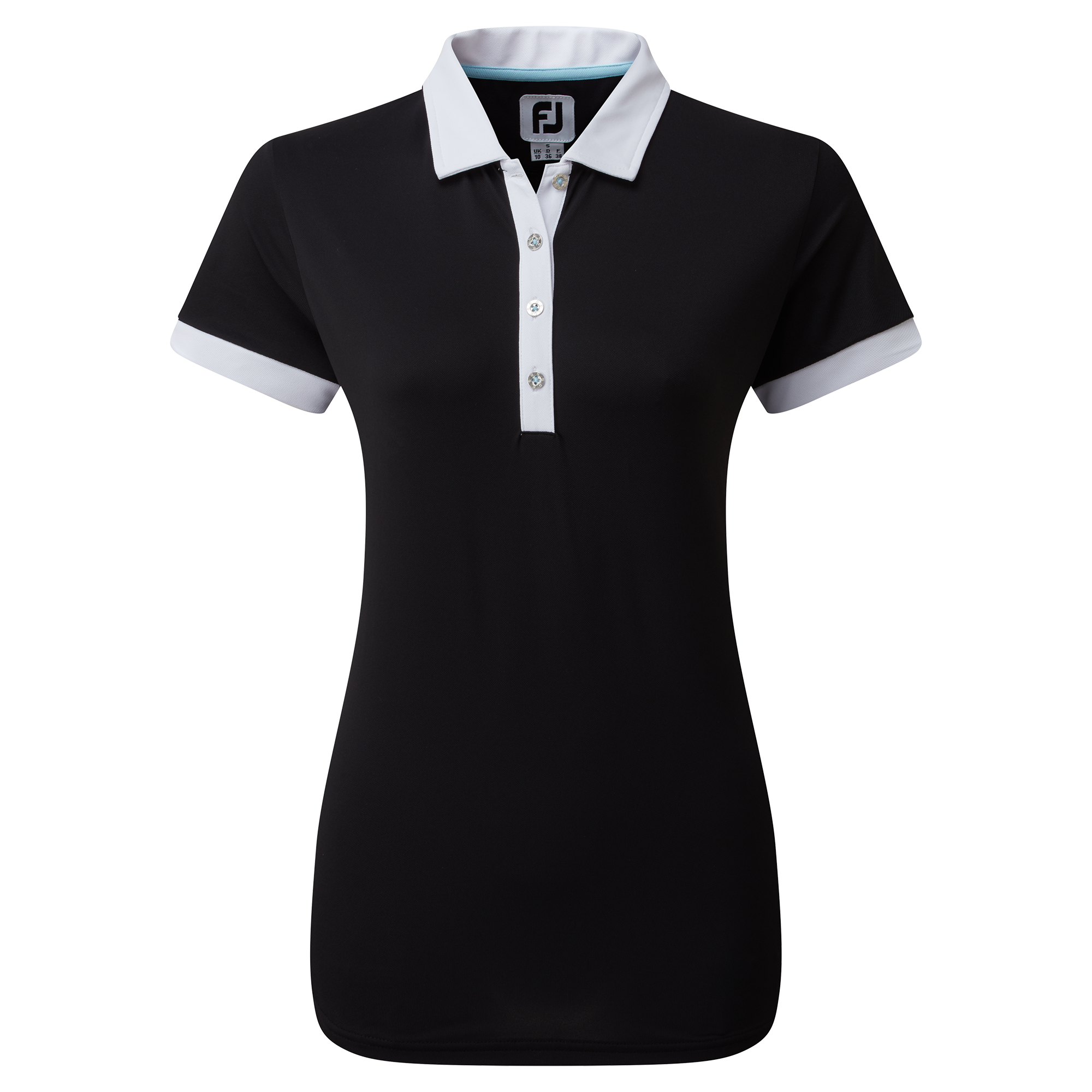 FootJoy Colour Block Pique dámské golfové triko, černé, vel. XS