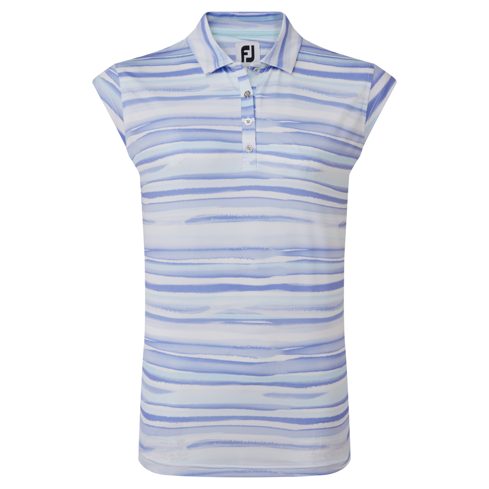 Levně FootJoy Watercolour Print Lisle dámské golfové triko, bílé/fialové