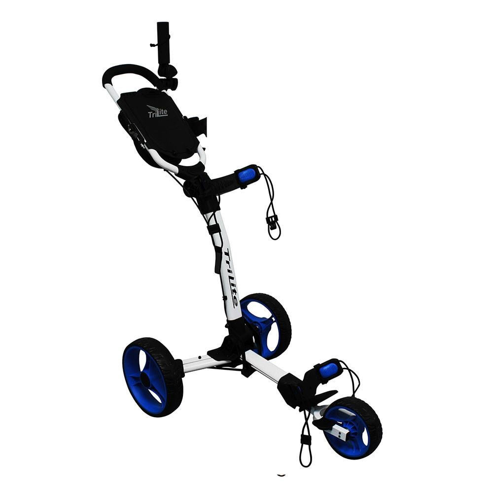 Levně AXGLO TRILITE golfový vozík, BÍLÝ s modrými koly