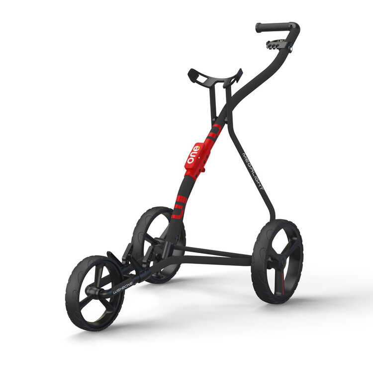 Levně Wishbone ONE Megalight golfový vozík, černý/červený