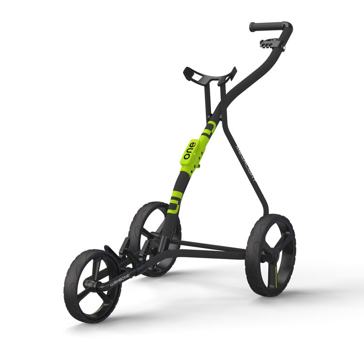 Levně Wishbone ONE Megalight golfový vozík, černý/limetkový