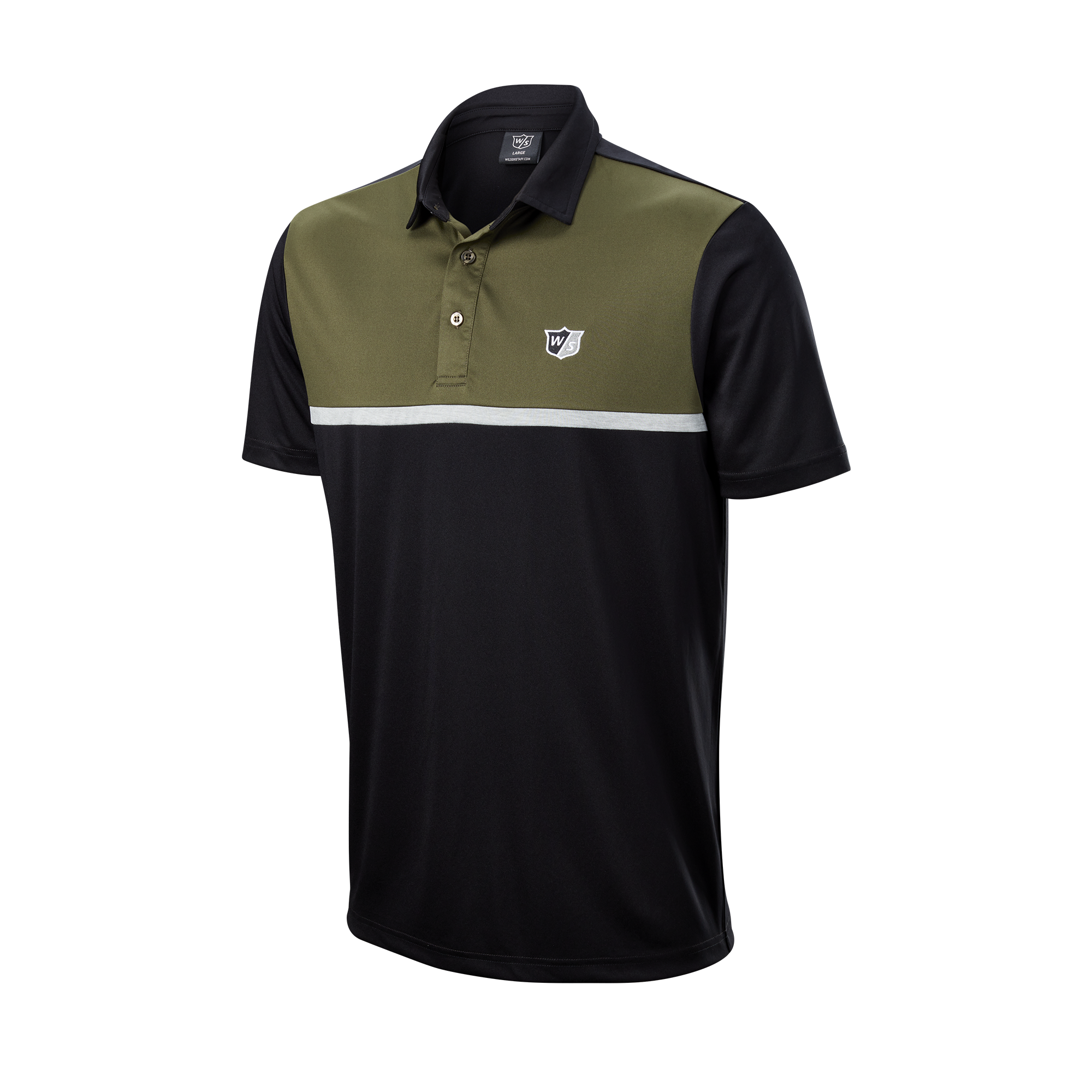 Levně Wilson 3 Tone pánské golfové triko, černé/khaki