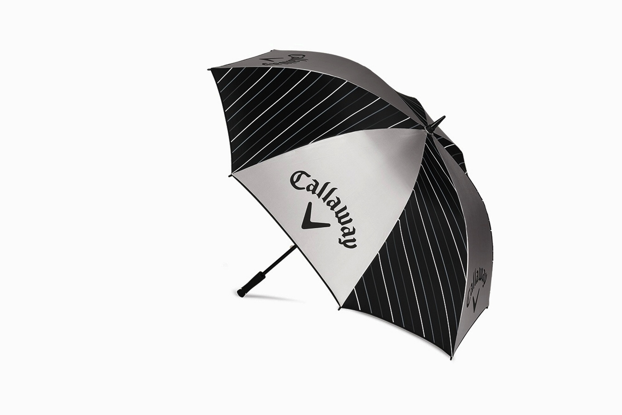 Levně Callaway UV golfový deštník 64'' (163 cm), stříbrný/černý s pruhy