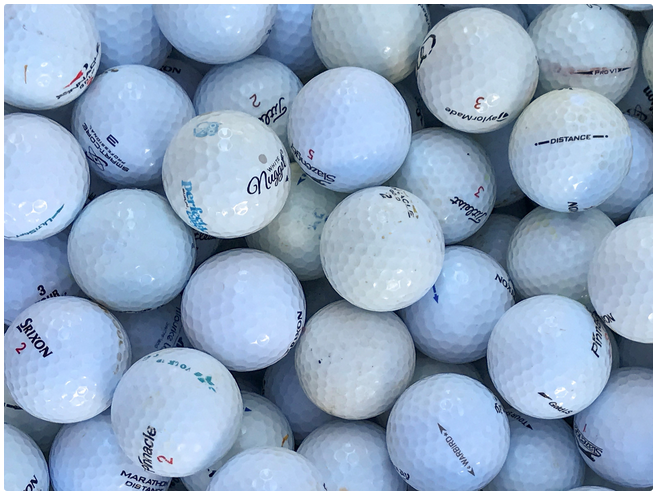 Levně Hrané golfové míčky, 1 ks, kvalita A/B (MIX VŠECH ZNAČEK)