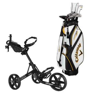 Callaway Warbird 2021 pánský set, grafit, pravý + Clicgear M4 černý
