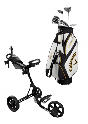 Callaway Warbird 2021 pánský set, grafit, pravý + Clicgear M4 černý