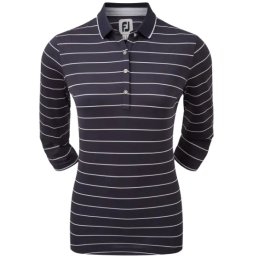 FootJoy Pinstripe dámské golfové triko s 3/4 rukávem, tmavě modré, vel. XS DOPRODEJ