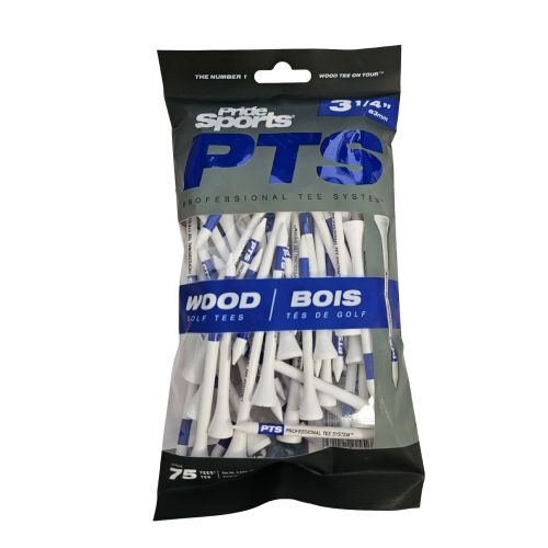 Pride Professional Tee System dřevěná týčka 83 mm, 75 ks, bílá/modrá
