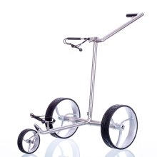 trendGOLF WALKER S golfový elektrický vozík, nerez, stříbrná kola, baterie až 36 jamek