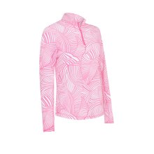 Callaway Stencil Floral Sun Protection dámské triko s dlouhým rukávem, bílé/růžové