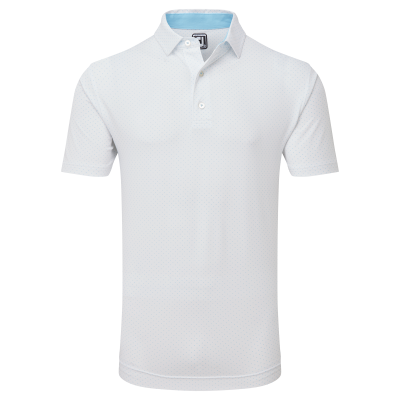 FootJoy Stretch Lisle Dot Print pánské triko, bílé