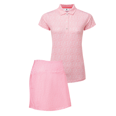 FootJoy dámský letní golfový outfit, bílý/růžový