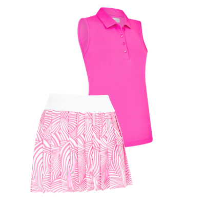 Callaway dámský letní golfový outfit, bílý/růžový