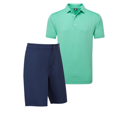 FootJoy pánský letní golfový outfit, zelený/tmavě modrý