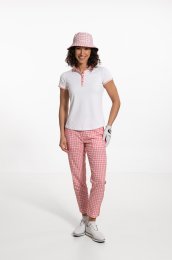 FootJoy dámský letní golfový outfit s kloboukem, červený/bílý