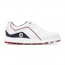 FootJoy Pro/SL Junior dětské golfové boty, bílá/modrá/červená, vel. 3 UK DOPRODEJ