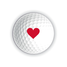Callaway Supersoft 25 golfové míče - bílé s potiskem SRDCE 3 ks