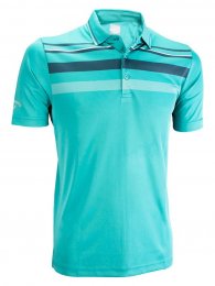 Callaway Birdseye Chest Stripe pánské golfové triko, tyrkysové DOPRODEJ