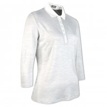 Callaway Space Dye Jersey dámské triko s 3/4 rukávem, bílé