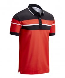 Callaway Chest Block pánské golfové triko, červené/černé, vel. M DOPRODEJ