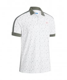 Callaway All Over Geo Print pánské golfové triko, bílé, vel. M DOPRODEJ