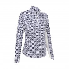 Callaway Geo Print Sun Protection dámské triko s dlouhým rukávem, modré/bílé