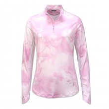 Callaway Tye Dye Sun Protection dámské triko s dlouhým rukávem, růžové/bílé