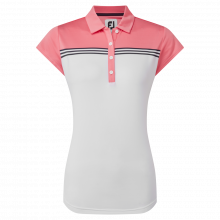 FootJoy Engineered Colour Block Lisle dámské golfové triko, bílé/korálové
