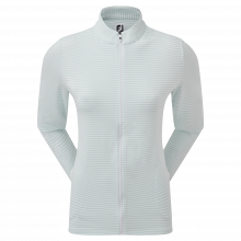 FootJoy Full-Zip Lightweight Jersey Tonal Stripe dámská mikina, světle modrá/bílá