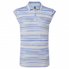 FootJoy Watercolour Print Lisle dámské golfové triko, bílé/fialové