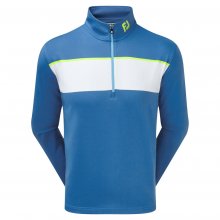 FootJoy Jersey Chest Stripe Chill-Out pánská golfová mikina, modrá/bílá DOPRODEJ