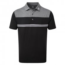 FootJoy Heather Colour Block Lisle pánské triko, černé/šedé DOPRODEJ