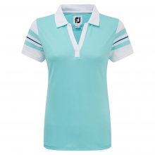 FootJoy Baby Pique Sleeve Stripe dámské triko, modrá/bílá DOPRODEJ
