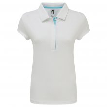 FootJoy Smooth Pique Stretch dámské triko, bílá/světle modrá DOPRODEJ