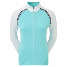 FootJoy French Terry Full Zip dámská golfová mikina, modrá/bílá DOPRODEJ