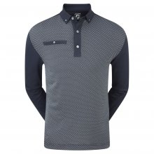 FootJoy Dot Geo Jacquard pánské triko s dlouhým rukávem, tmavě modrá DOPRODEJ