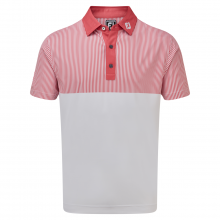FootJoy Smooth Pique Engineered Vertical Print pánské triko, bílé, vel. M DOPRODEJ