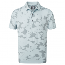 FootJoy Pique Camo Floral Print pánské triko, světle modré/šedé DOPRODEJ
