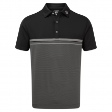 FootJoy Lisle Engineered End on End Stripe pánské triko, černé/šedé, vel. S DOPRODEJ